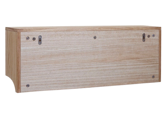 Cosmo Casa - Wandplank & Kapstokpaneel - 3 Opbergvakken & 5 Haken - Hout - Natural Brown - 30×80×20 cm