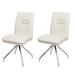 Cosmo Casa - Set van 2 Eetkamerstoelen - Geborsteld - Roestvrij staal - Crème-Beige