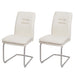Cosmo Casa - Set van 2 Eetkamerstoelen - Geborsteld - Roestvrij staal - Crème-Beige