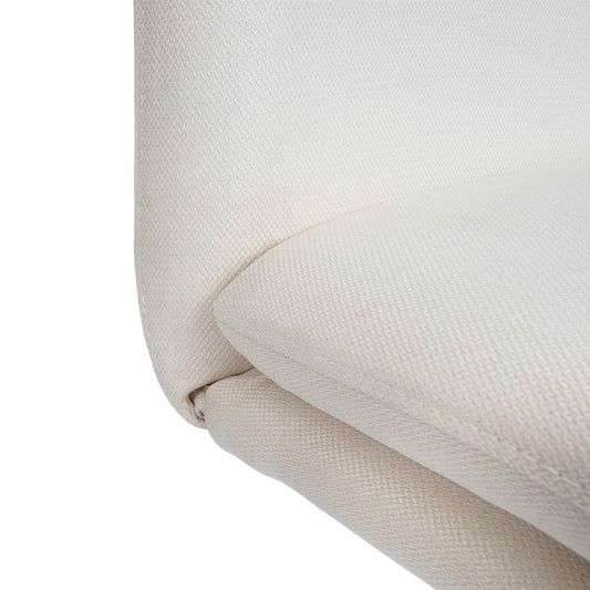 Cosmo Casa - Set van 2 Eetkamerstoelen - Geborsteld - Roestvrij staal - Crème-Beige