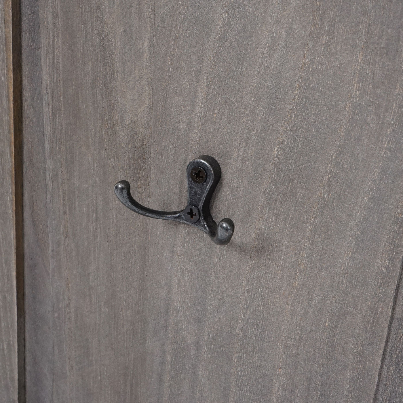 Cosmo Casa - Set van 2 Wandkapstokken - Paneel met Wandhaken - Hout - Grijsbruin - 109×28×4 cm - Shabby Look