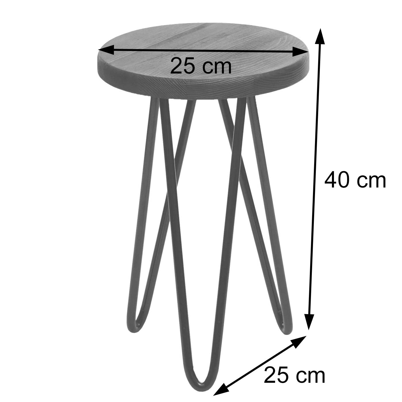 Cosmo Casa - Set van 2 Bijzettafels - Industrieel – Echt Hout - Donkerbruin