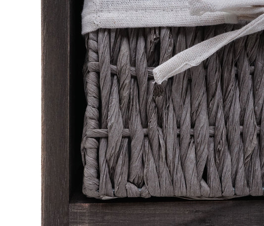 Cosmo Casa - Badkamerladekast - Badkamerplank - Massief Hout - Shabby Look - Grijsbruin