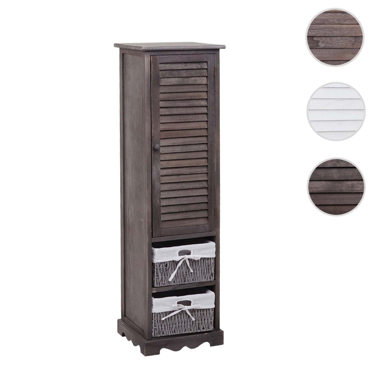 Cosmo Casa - Badkamerladekast - Badkamerplank - Massief Hout - Shabby Look - Grijsbruin