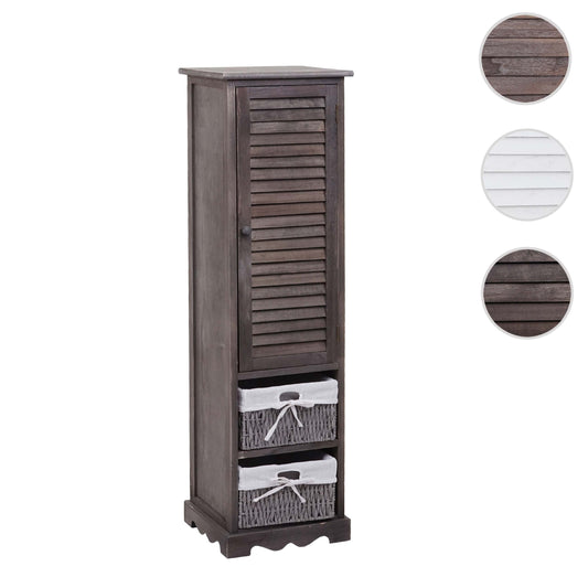 Cosmo Casa - Badkamerladekast - Badkamerplank - Massief Hout - Shabby Look - Grijsbruin