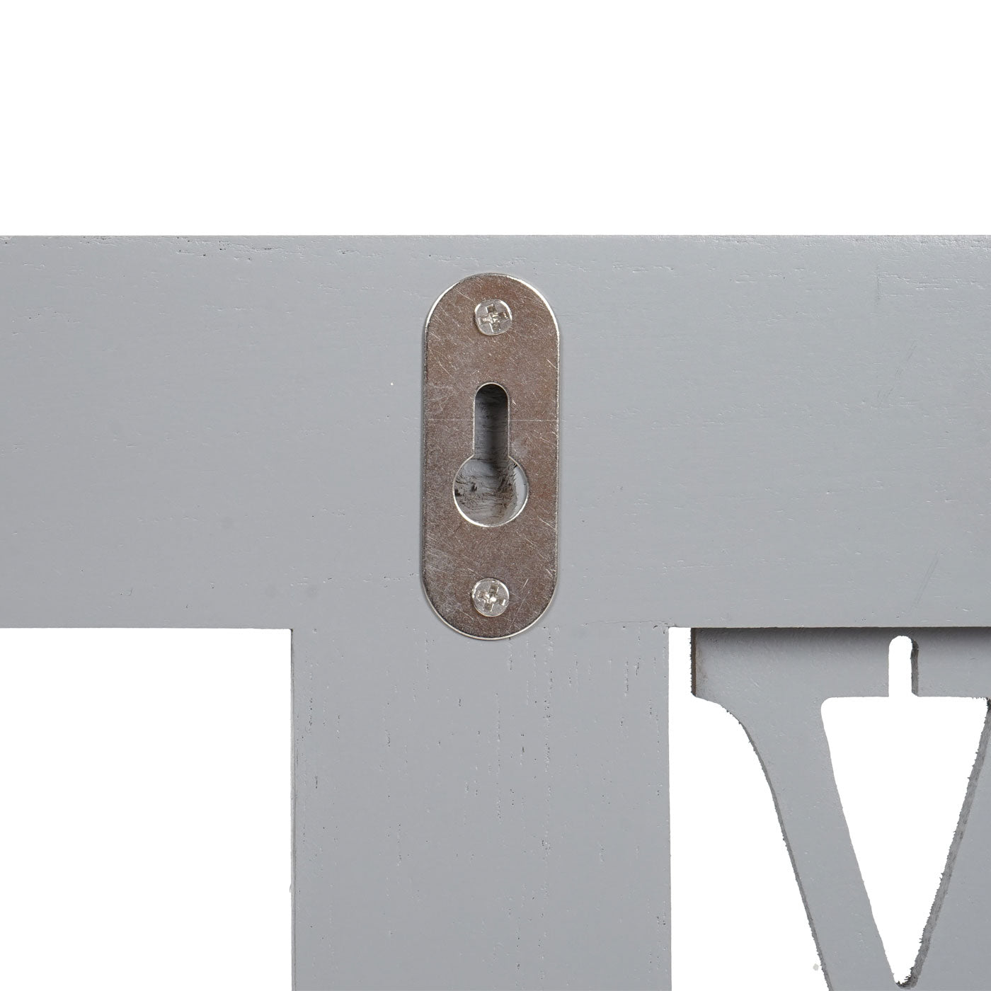 Cosmo Casa - Wandkapstok “Family” - Shabby Look Vintage Paneel - Grijsblauw - 60×21 cm