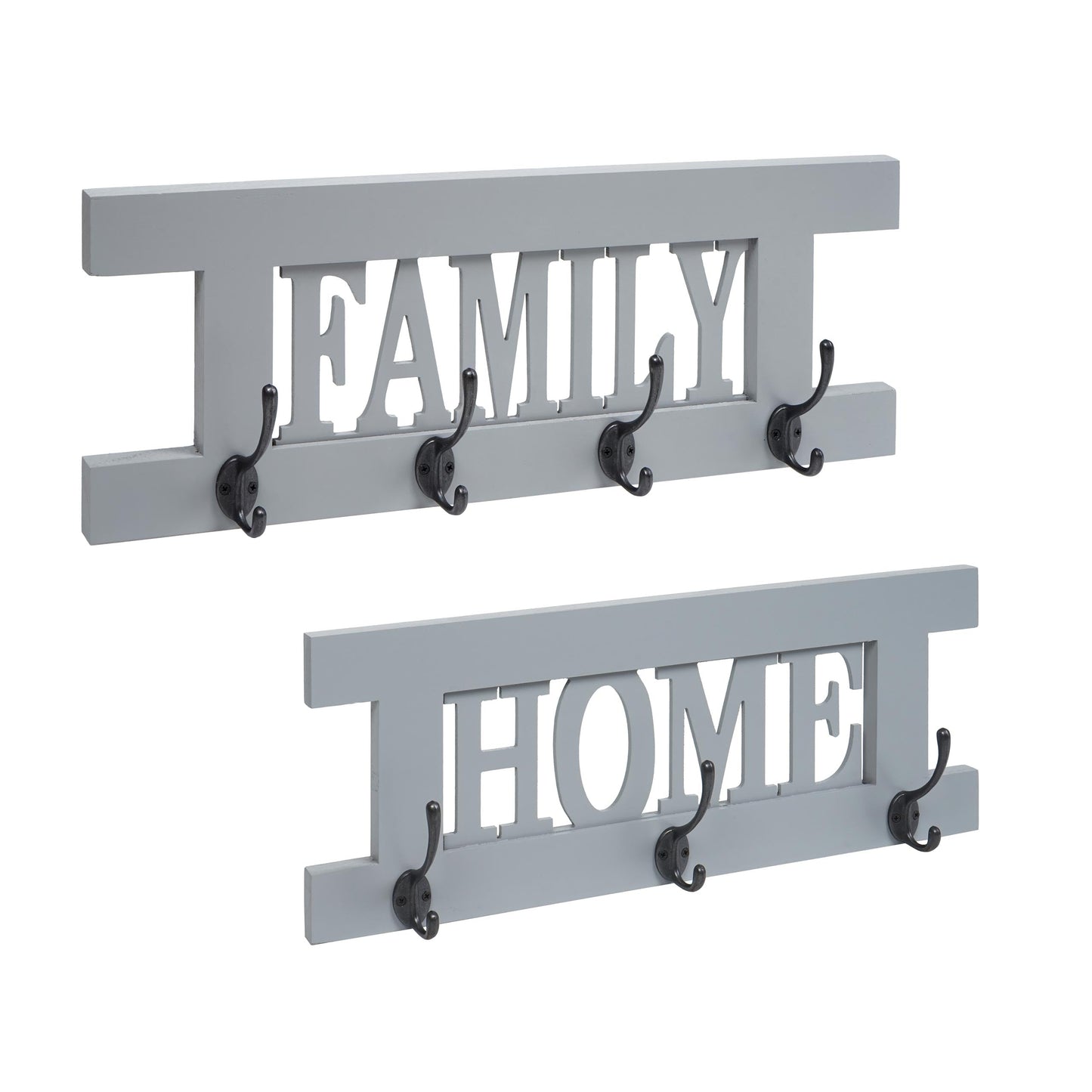 Cosmo Casa - Set van 2 Wandkasten - Kledingkastpaneel - Shabby Look Vintage - Grijsblauw