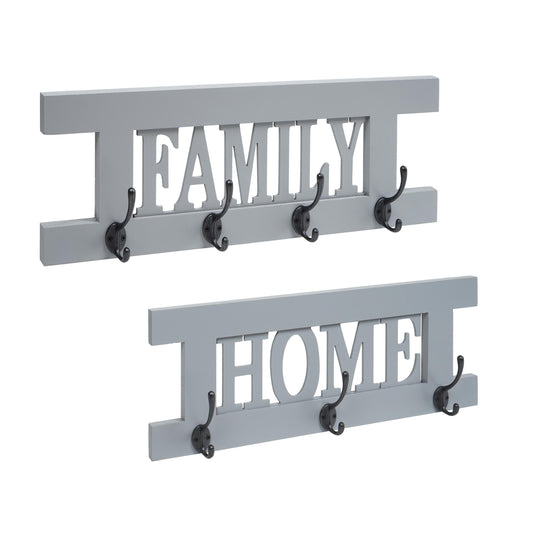 Cosmo Casa - Set van 2 Wandkasten - Kledingkastpaneel - Shabby Look Vintage - Grijsblauw