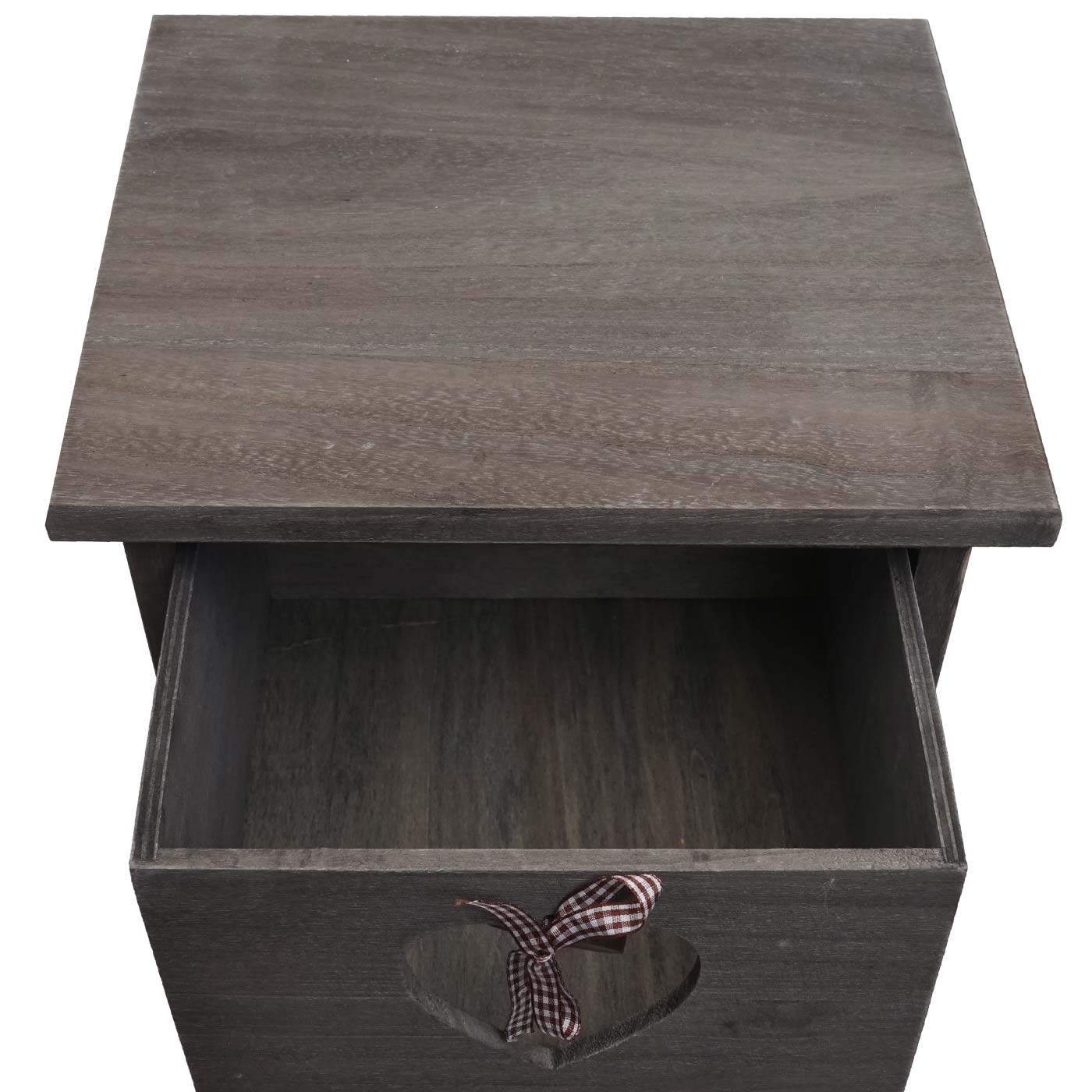 Cosmo Casa - Forli Ladekast - 4 Lades met Hartjes - Shabby Look - Vintage Grijsbruin