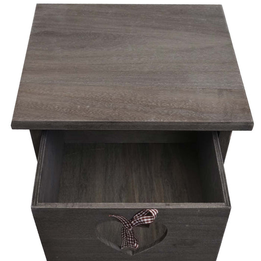 Cosmo Casa - Forli Ladekast - 4 Lades met Hartjes - Shabby Look - Vintage Grijsbruin