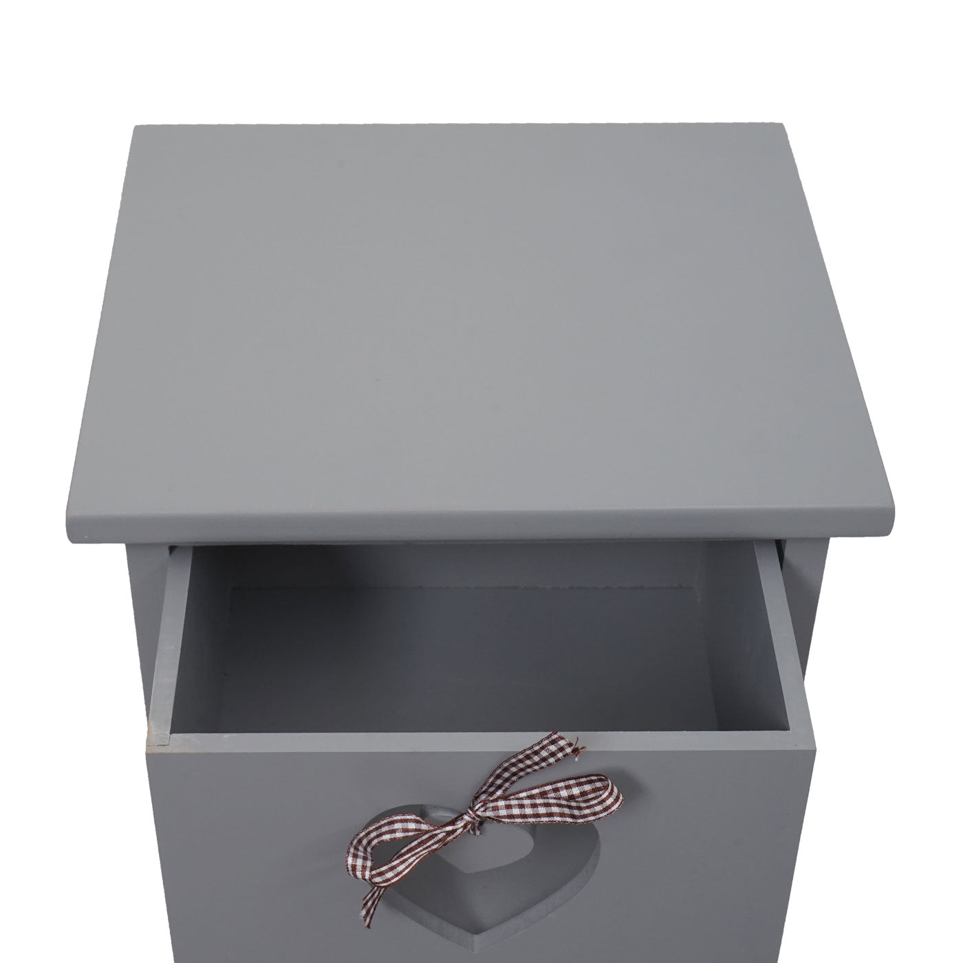 Cosmo Casa - Forli Ladekast - 4 Lades met Hartjes - Shabby Look - Vintage Grijsblauw