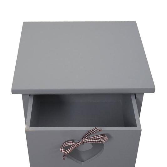 Cosmo Casa - Forli Ladekast - 4 Lades met Hartjes - Shabby Look - Vintage Grijsblauw