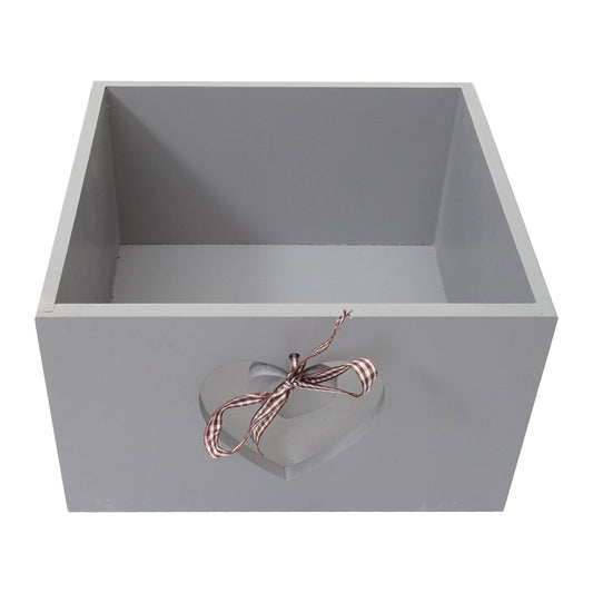 Cosmo Casa - Forli Ladekast - 4 Lades met Hartjes - Shabby Look - Vintage Grijsblauw