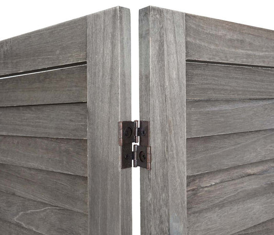 Cosmo Casa - Privacy Scherm - Shabby Look Roomdivider - Hout - Grijsbruin