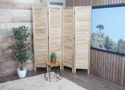 Cosmo Casa - Privacy Scherm - Shabby Look Roomdivider - Hout - Lichtbruin