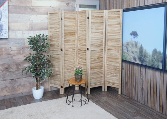 Cosmo Casa - Privacy Scherm - Shabby Look Roomdivider - Hout - Lichtbruin