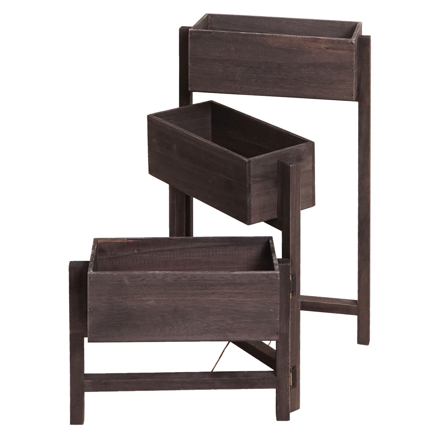 Cosmo Casa - Plantenplank - Staande Plank & Plantenbak - Hout - Shabby Look - Vintage Grijsbruin