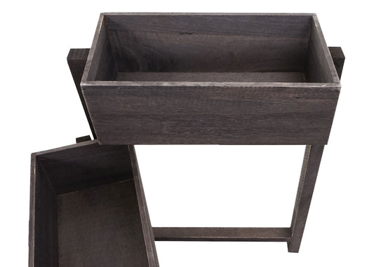 Cosmo Casa - Plantenplank - Staande Plank & Plantenbak - Hout - Shabby Look - Vintage Grijsbruin