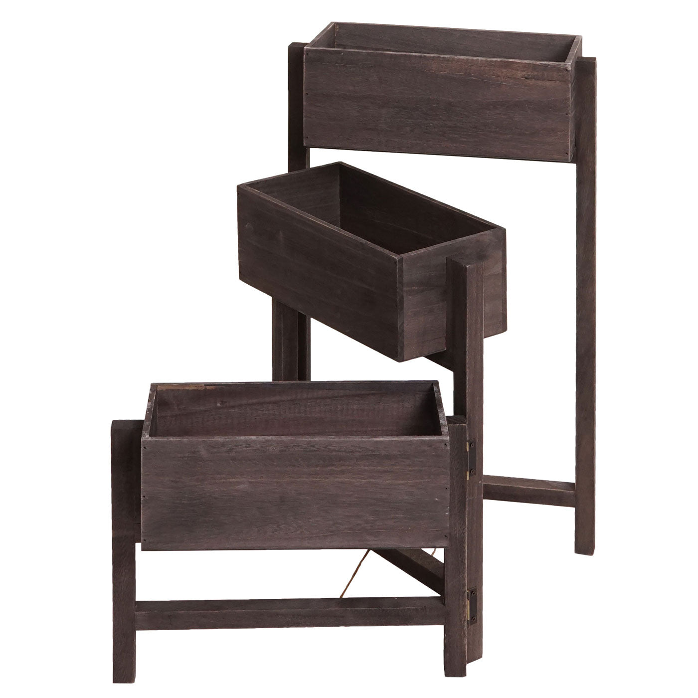 Cosmo Casa - Plantenplank - Staande Plank & Plantenbak - Hout - Shabby Look - Vintage Grijsbruin