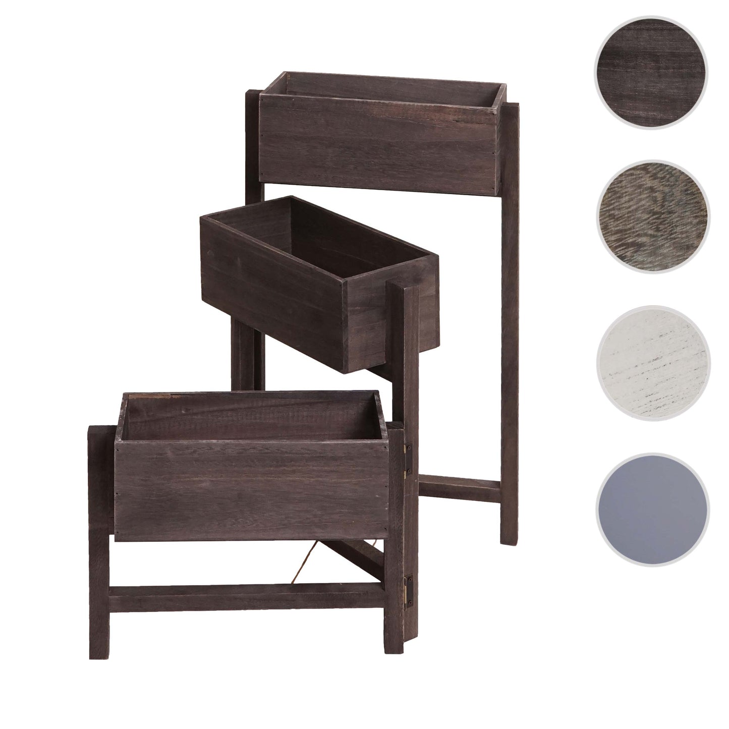 Cosmo Casa - Plantenplank - Staande Plank & Plantenbak - Hout - Shabby Look - Vintage Grijsbruin