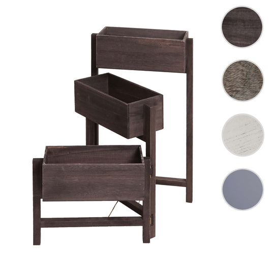 Cosmo Casa - Plantenplank - Staande Plank & Plantenbak - Hout - Shabby Look - Vintage Grijsbruin