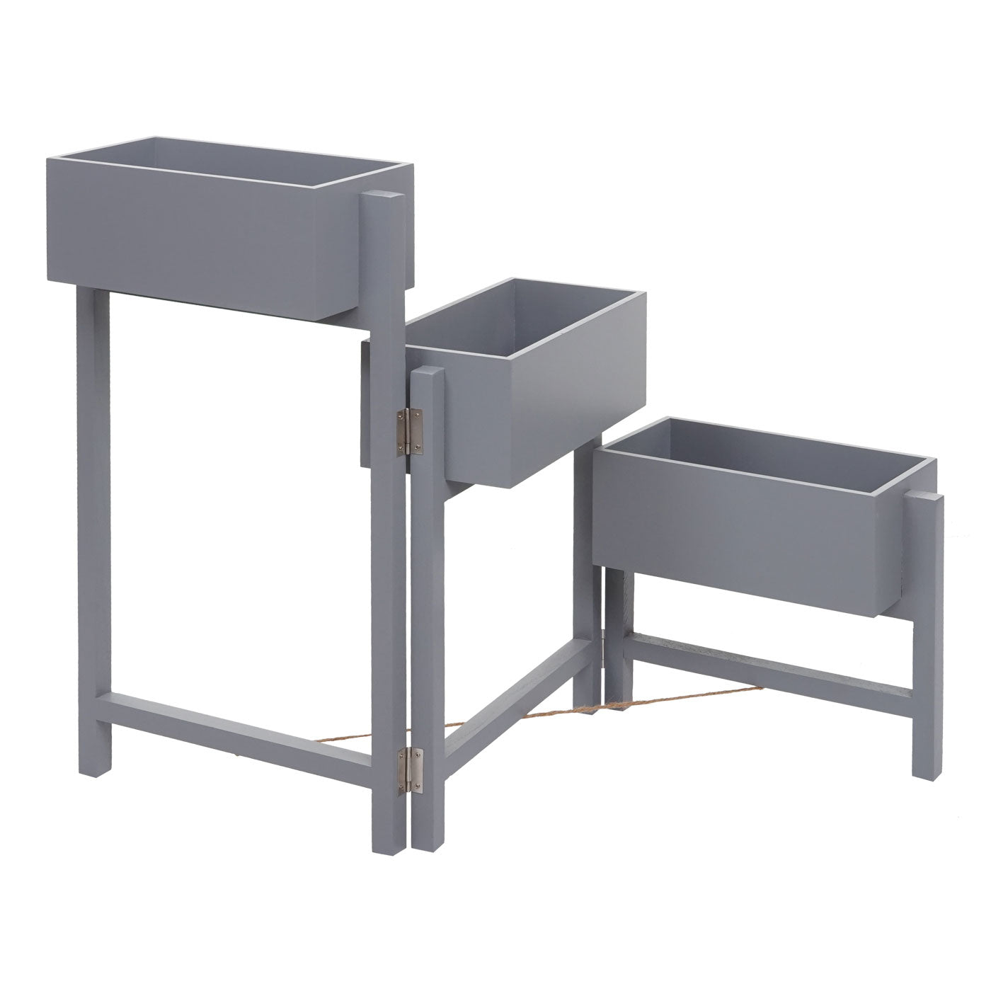 Cosmo Casa - Plantenplank - Staande Plank & Plantenbak - Hout - Shabby Look - Vintage Grijsblauw