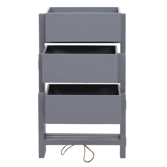 Cosmo Casa - Plantenplank - Staande Plank & Plantenbak - Hout - Shabby Look - Vintage Grijsblauw