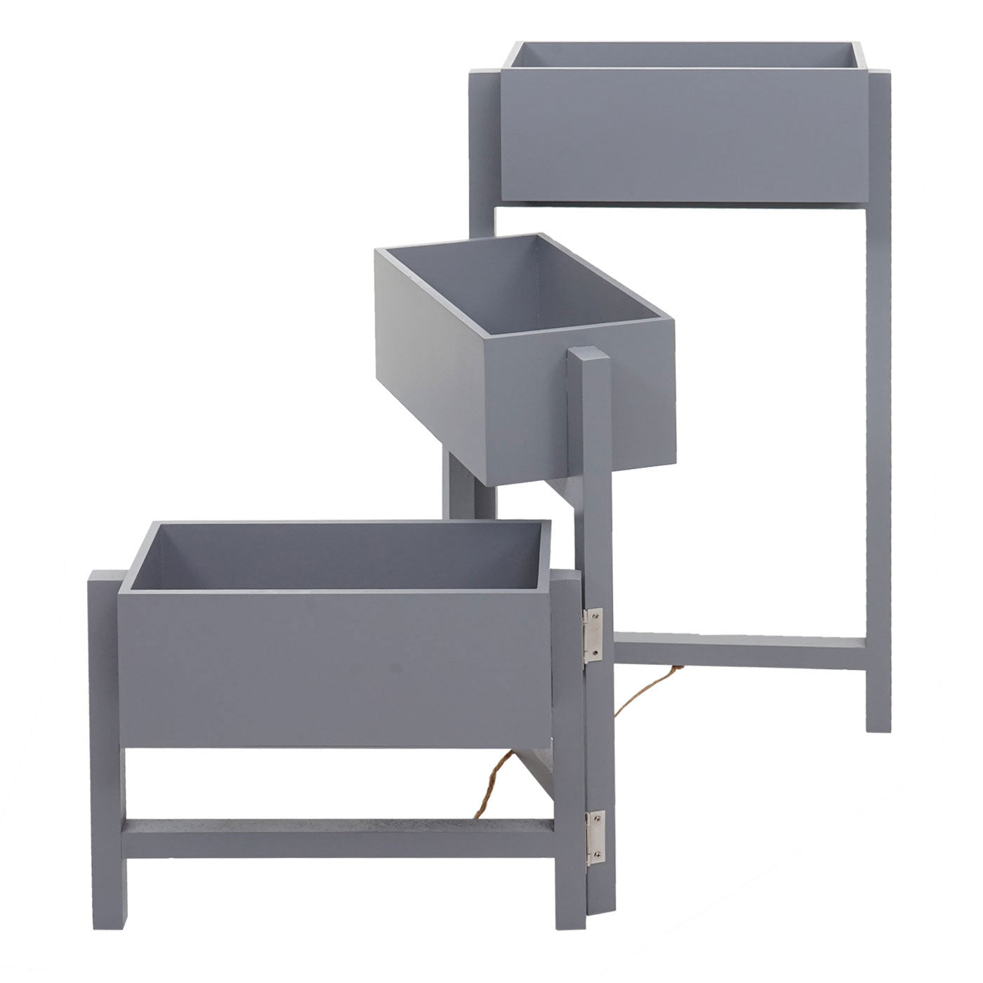 Cosmo Casa - Plantenplank - Staande Plank & Plantenbak - Hout - Shabby Look - Vintage Grijsblauw