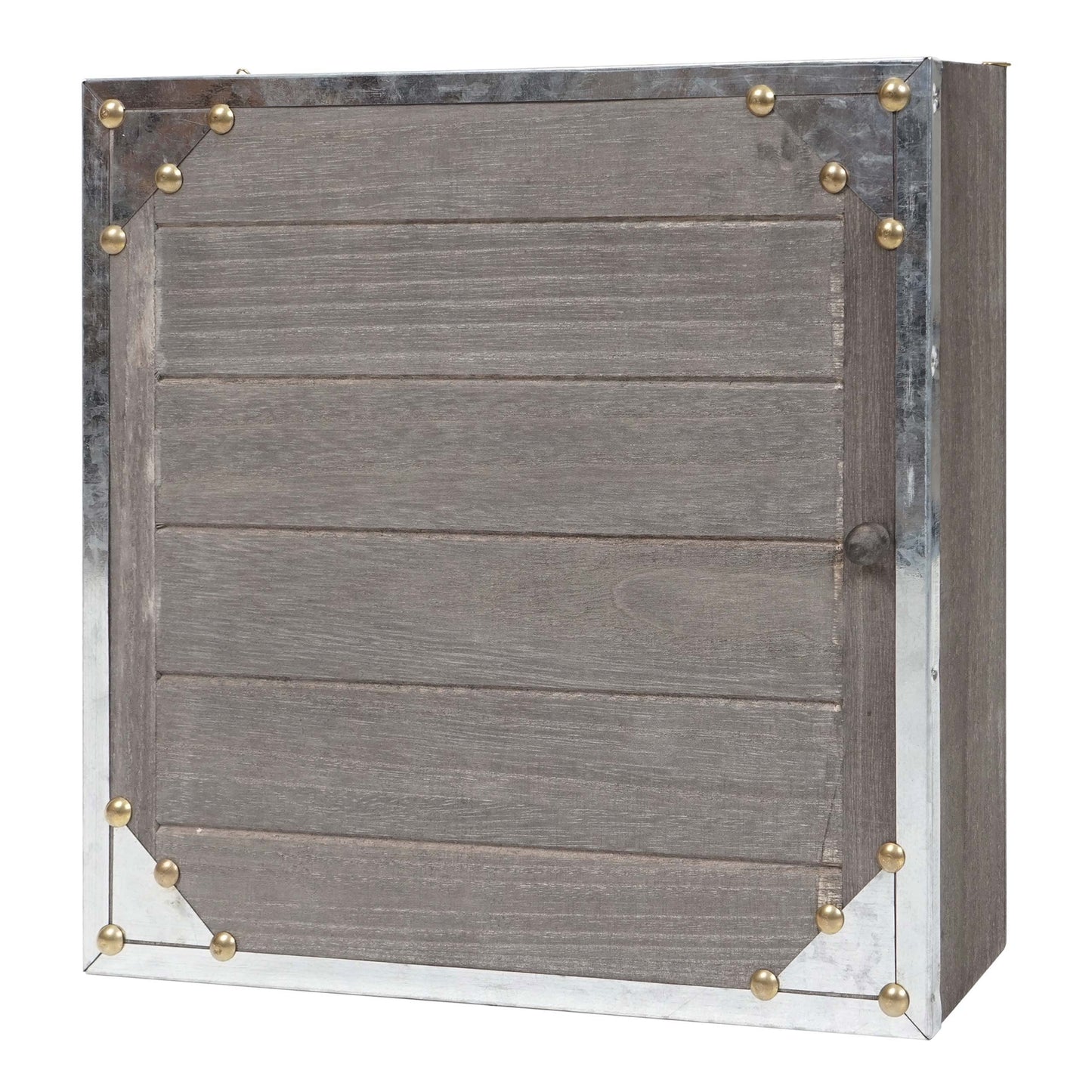 Cosmo Casa - Sleutelkastje “Virginia” - Houten Kistje - Shabby Look Vintage - Grijsbruin - 27×27×6 cm