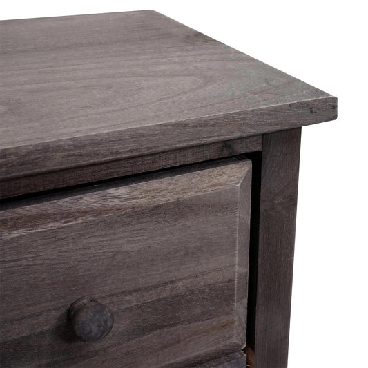 Cosmo Casa - Ladekast - 4 Lades - Shabby Look - Vintage Grijsbruin - 74×30×25 cm