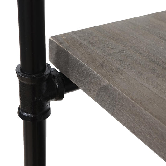 Cosmo Casa - Staande Plank - Woonplank/Boekenkast - Industrieel Design - Hout & Metaal - Grijsbruin - 165×80×28 cm