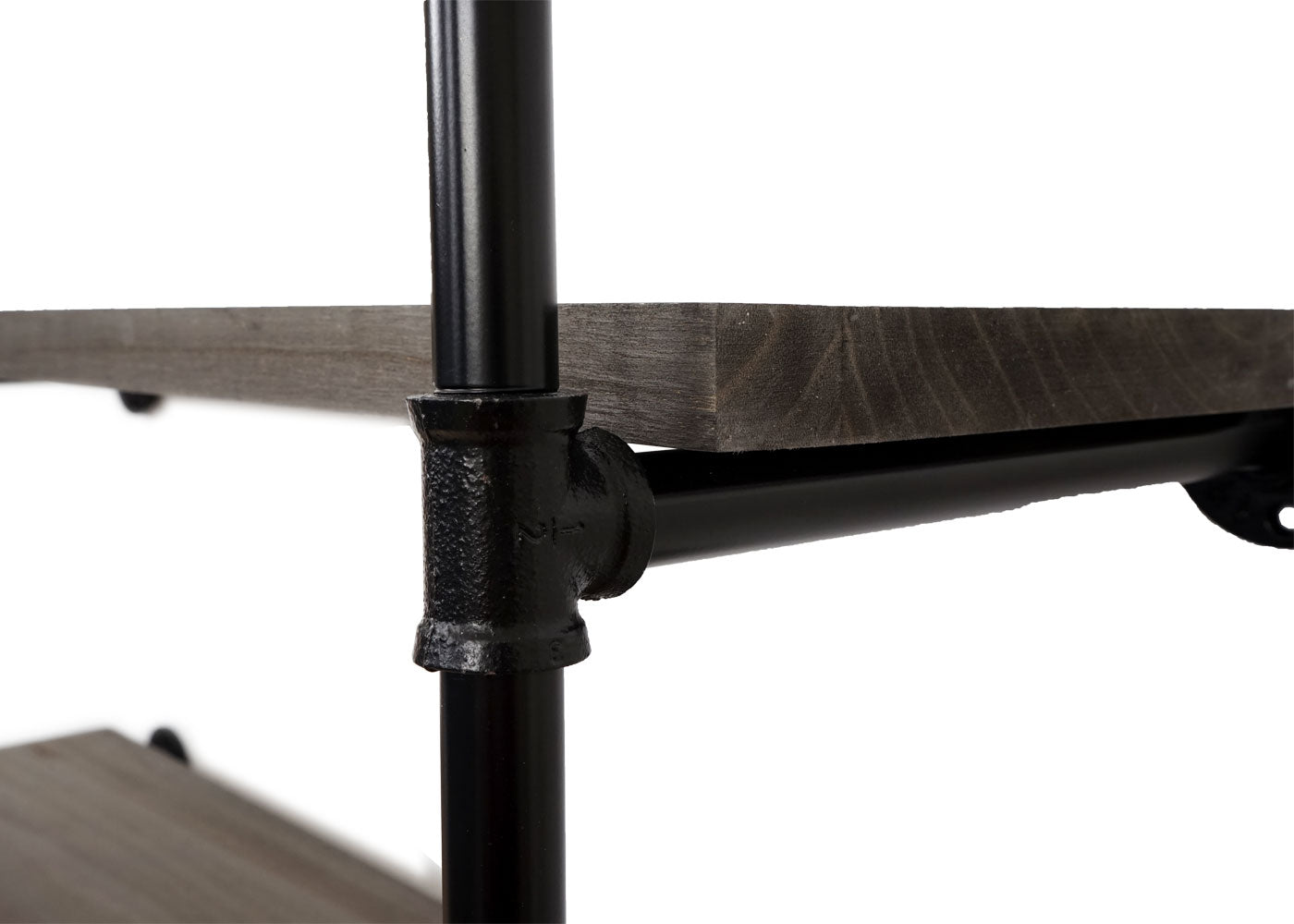 Cosmo Casa - Staande Plank - Woonplank/Boekenkast - Industrieel Design - Hout & Metaal - Grijsbruin - 165×80×28 cm