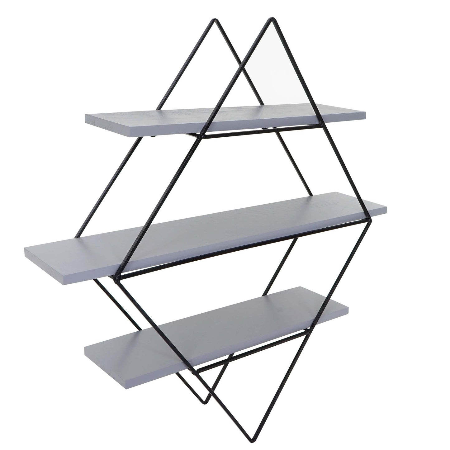 Cosmo Casa - Wandplank - Industrieel Design - Echt Hout - Grijsblauw - 60×55×12 cm