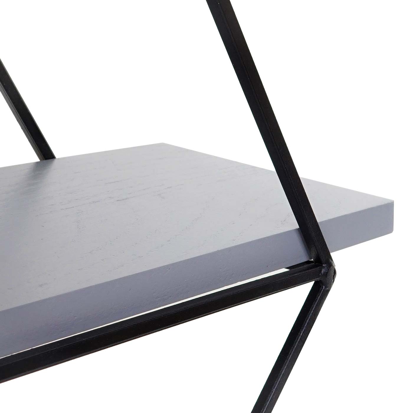 Cosmo Casa - Wandplank - Industrieel Design - Echt Hout - Grijsblauw - 60×55×12 cm