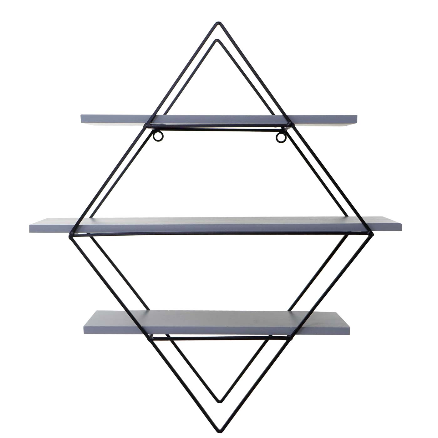 Cosmo Casa - Wandplank - Industrieel Design - Echt Hout - Grijsblauw - 60×55×12 cm