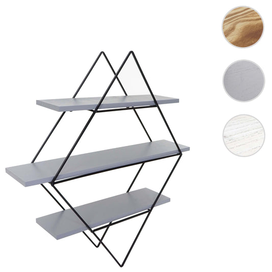 Cosmo Casa - Wandplank - Industrieel Design - Echt Hout - Grijsblauw - 60×55×12 cm