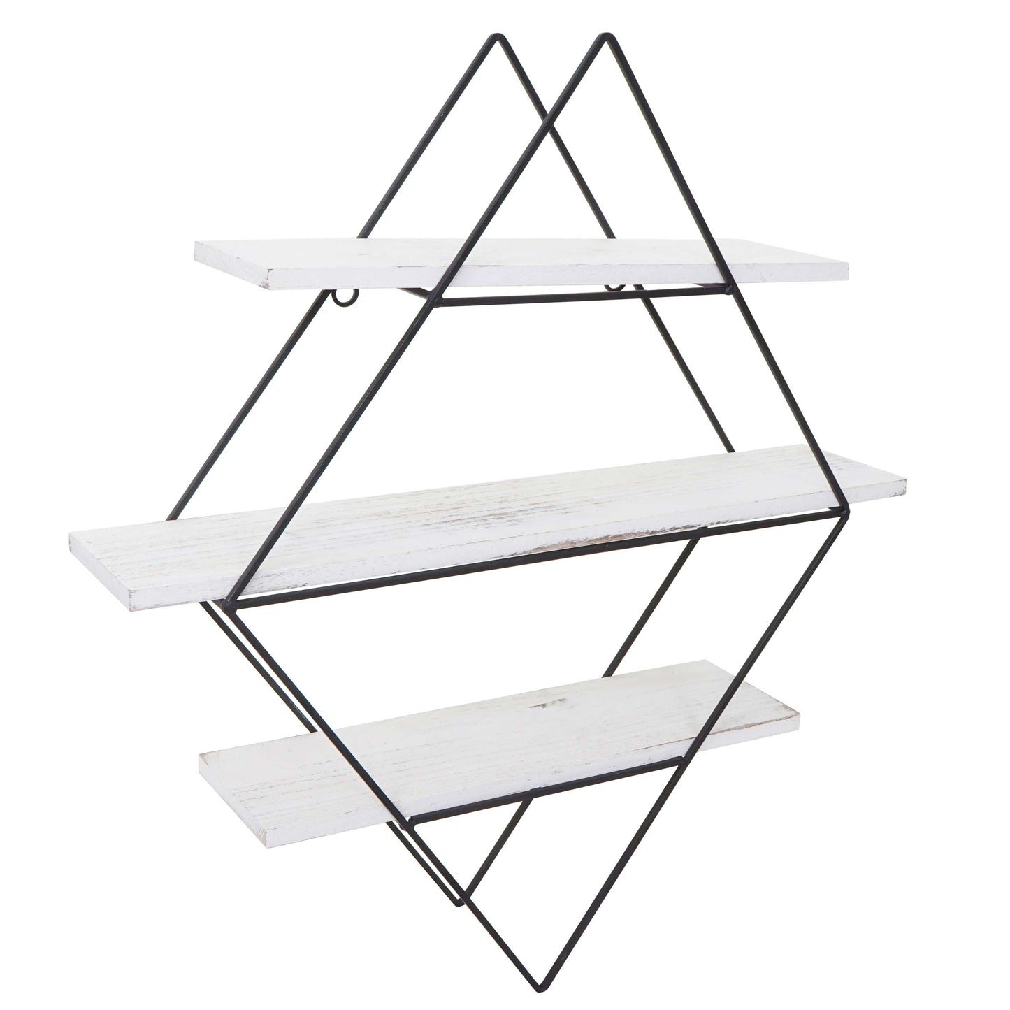 Cosmo Casa - Wandplank - Industrieel Design - Echt Hout - Shabby White - 60×55×12 cm