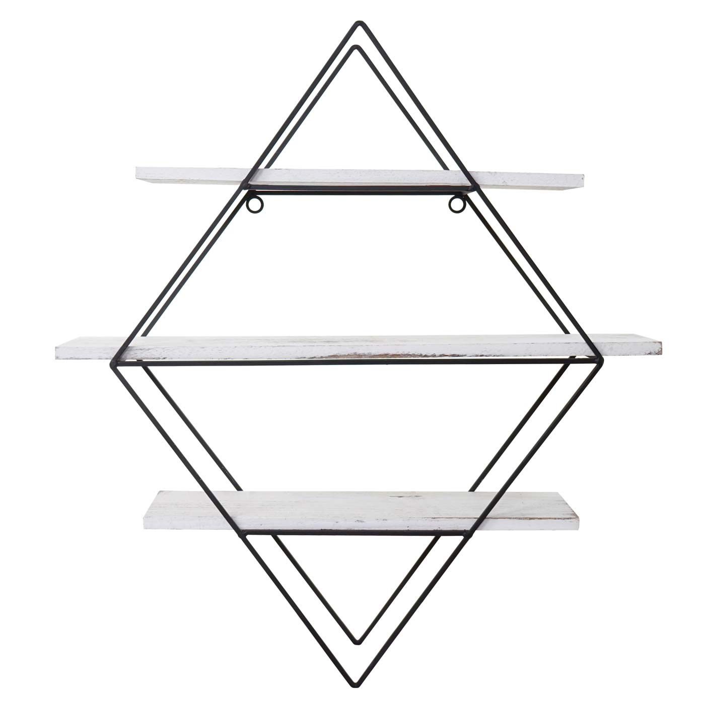 Cosmo Casa - Wandplank - Industrieel Design - Echt Hout - Shabby White - 60×55×12 cm