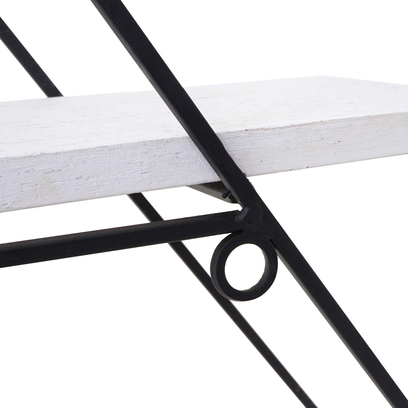 Cosmo Casa - Wandplank - Industrieel Design - Echt Hout - Shabby White - 60×55×12 cm