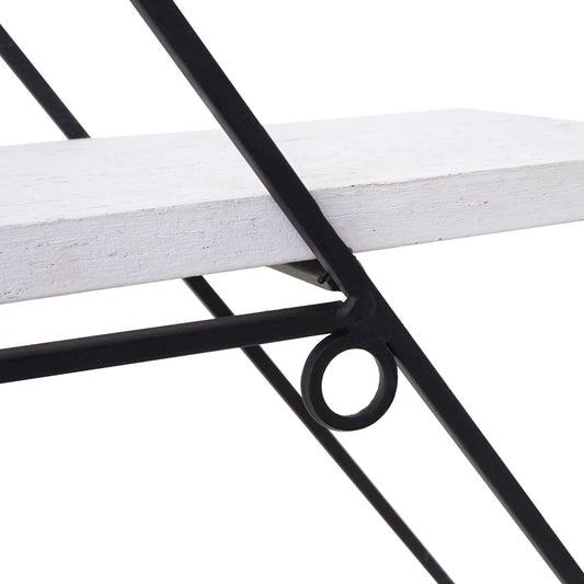 Cosmo Casa - Wandplank - Industrieel Design - Echt Hout - Shabby White - 60×55×12 cm