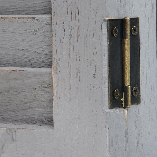 Cosmo Casa - Wandspiegel - Badkamerspiegel met Luiken - Shabby Grijs - 71×46×5 cm