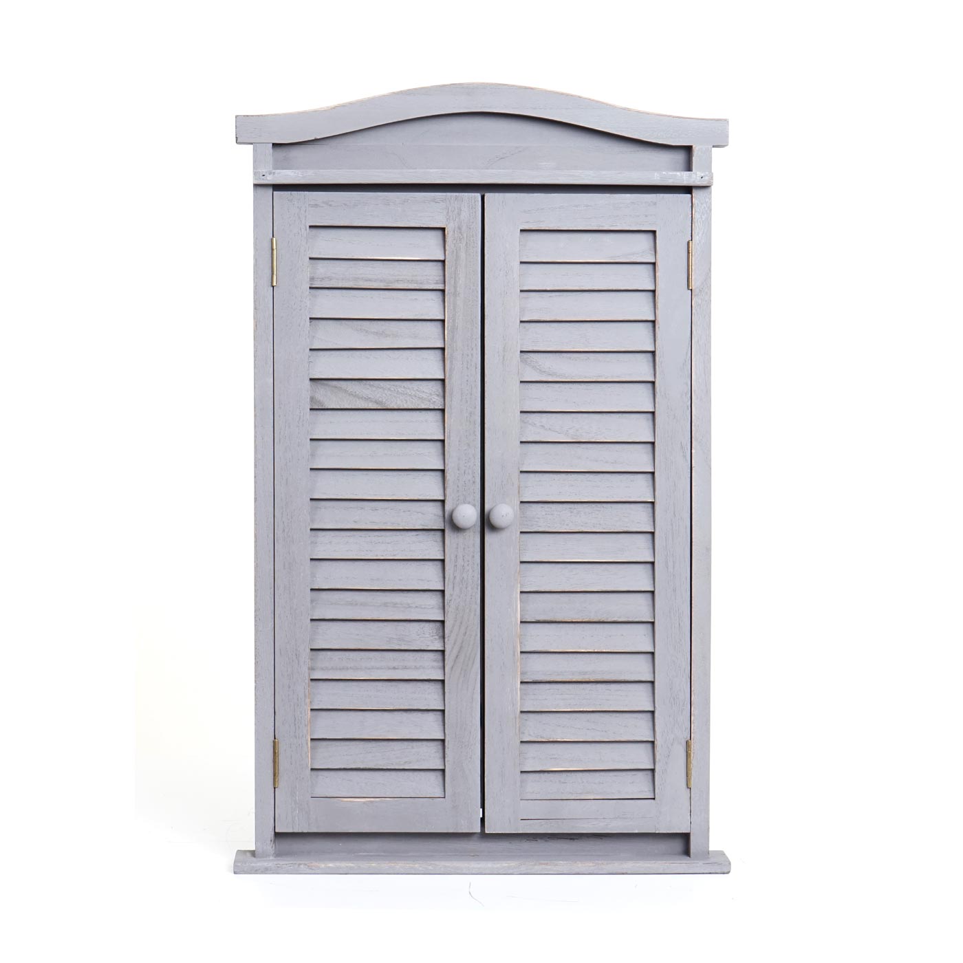 Cosmo Casa - Wandspiegel - Badkamerspiegel met Luiken - Shabby Grijs - 71×46×5 cm