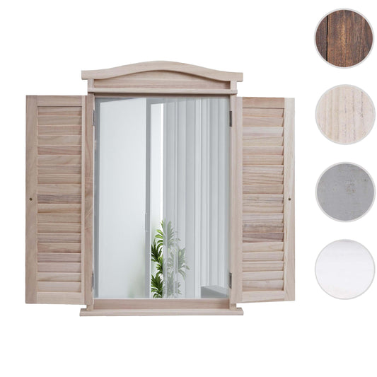 Cosmo Casa - Wandspiegel - Badkamerspiegel met Luiken - Shabby Naturel - 71×46×5 cm