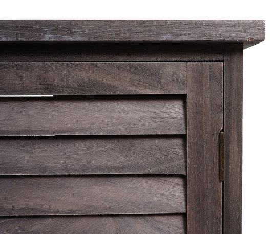 Cosmo Casa - Gootsteenonderkast - Badkamermeubel met Mandlade - Massief Hout - Grijsbruin - 60×65×31 cm