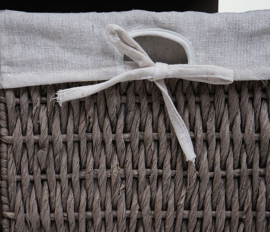 Cosmo Casa - Gootsteenonderkast - Badkamermeubel met Mandlade - Massief Hout - Grijsbruin - 60×65×31 cm