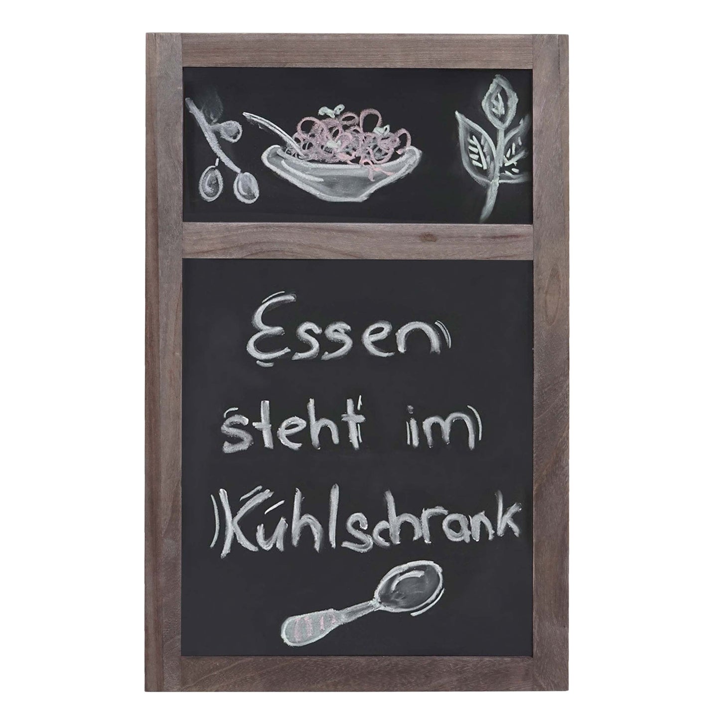 Cosmo Casa - Wandkrijtbord - 55×34×2 cm - Shabby Look - Hout - Vintage Grijsbruin