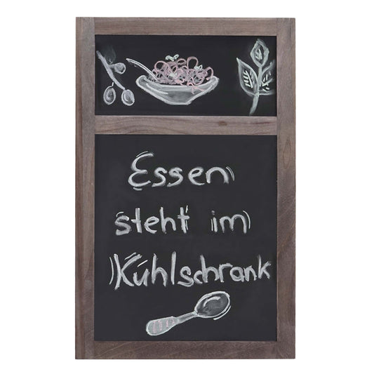 Cosmo Casa - Wandkrijtbord - 55×34×2 cm - Shabby Look - Hout - Vintage Grijsbruin