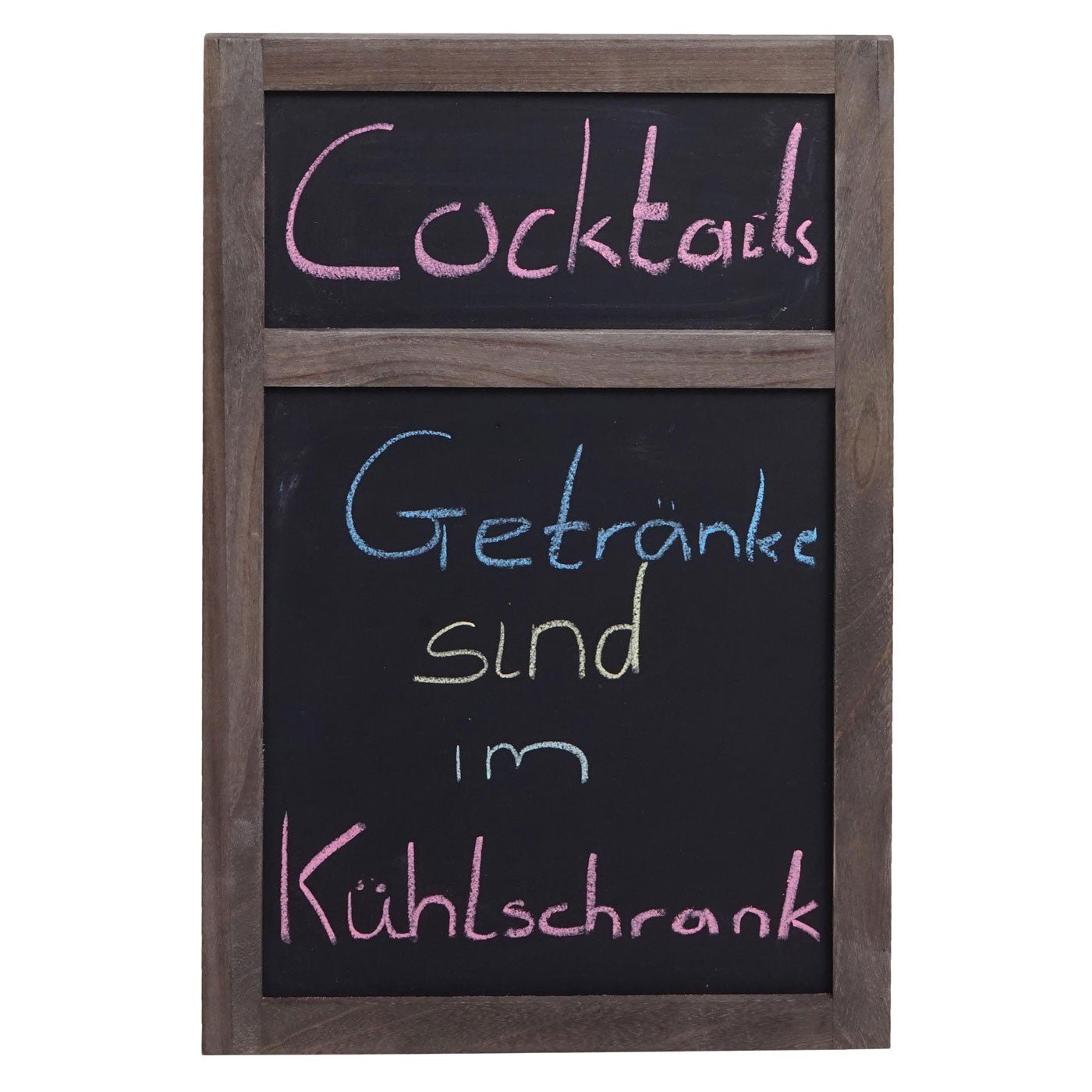 Cosmo Casa - Wandkrijtbord - 55×34×2 cm - Shabby Look - Hout - Vintage Grijsbruin