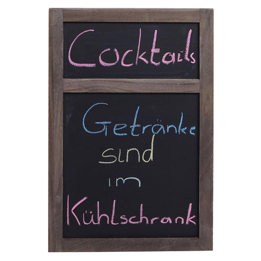 Cosmo Casa - Wandkrijtbord - 55×34×2 cm - Shabby Look - Hout - Vintage Grijsbruin