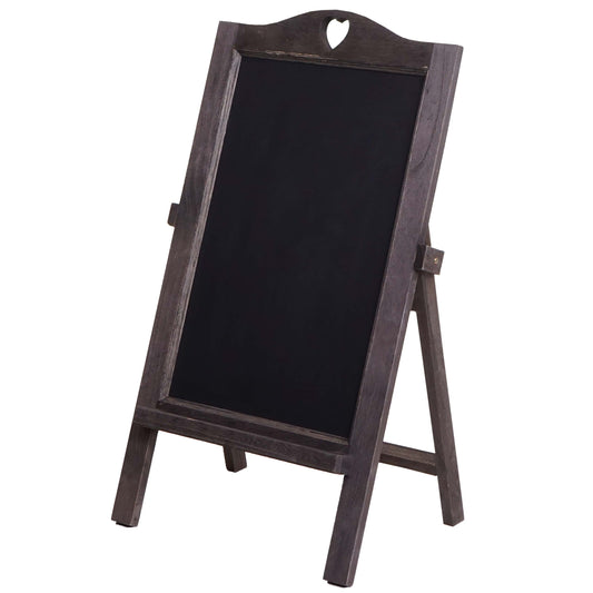 Cosmo Casa - Krijtbordstandaard - 66×37×27 cm - Shabby Look - Hout - Vintage Grijsbruin